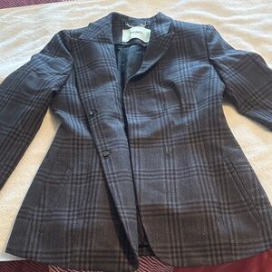 Fendi Women's Charcoal Plaid Blazer